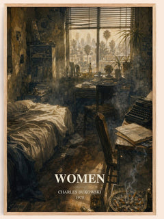 Women watercolour book poster by Charles Bukowski – framed literary art print