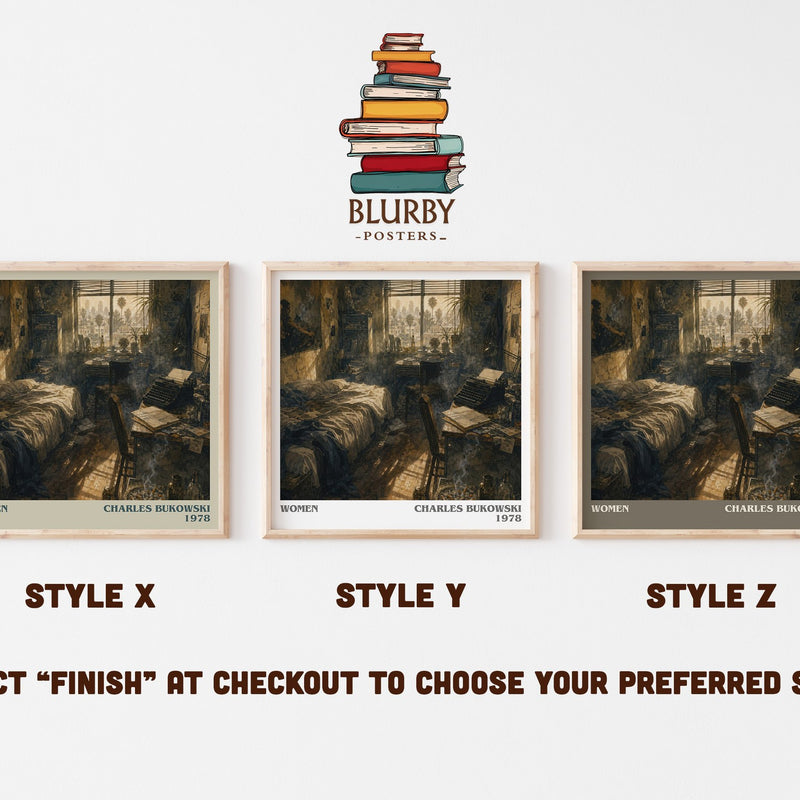 Women literary print in frame leaning in hallway – literary fiction wall art