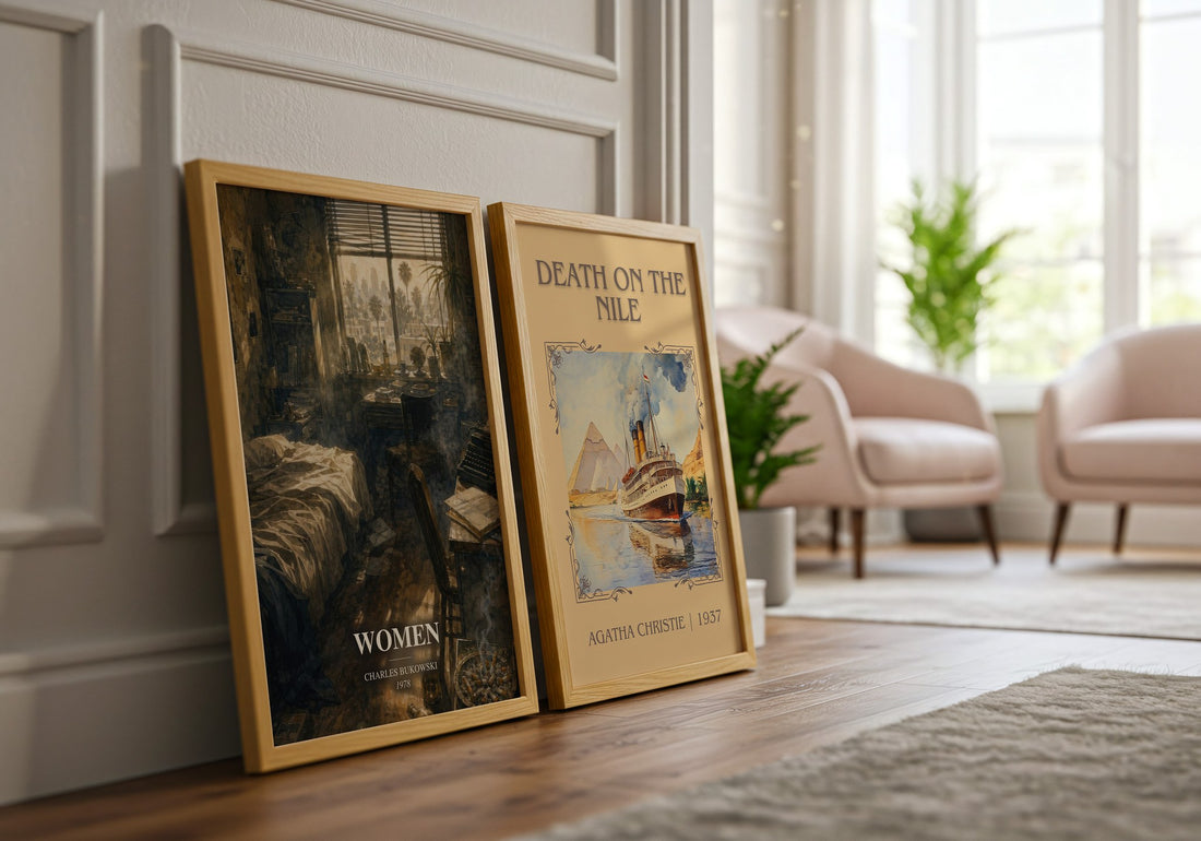 Women watercolour print framed by window – literary home decor