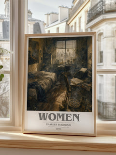 Women book cover poster colour and style options – Charles Bukowski book art