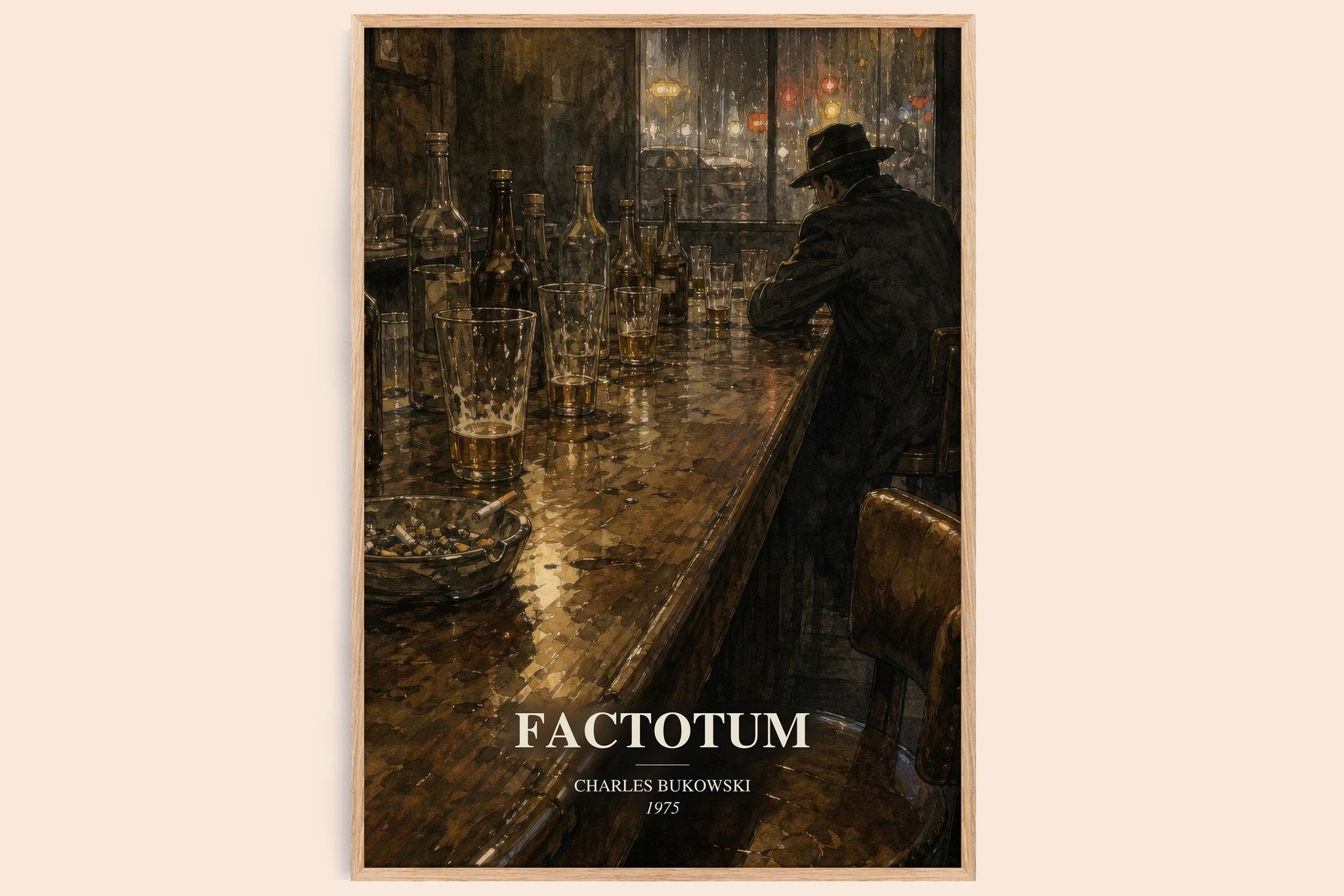 Factotum Book Watercolour Illustration by Charles Bukowski