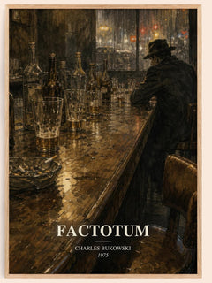 Factotum watercolour book poster by Charles Bukowski – framed literary art print