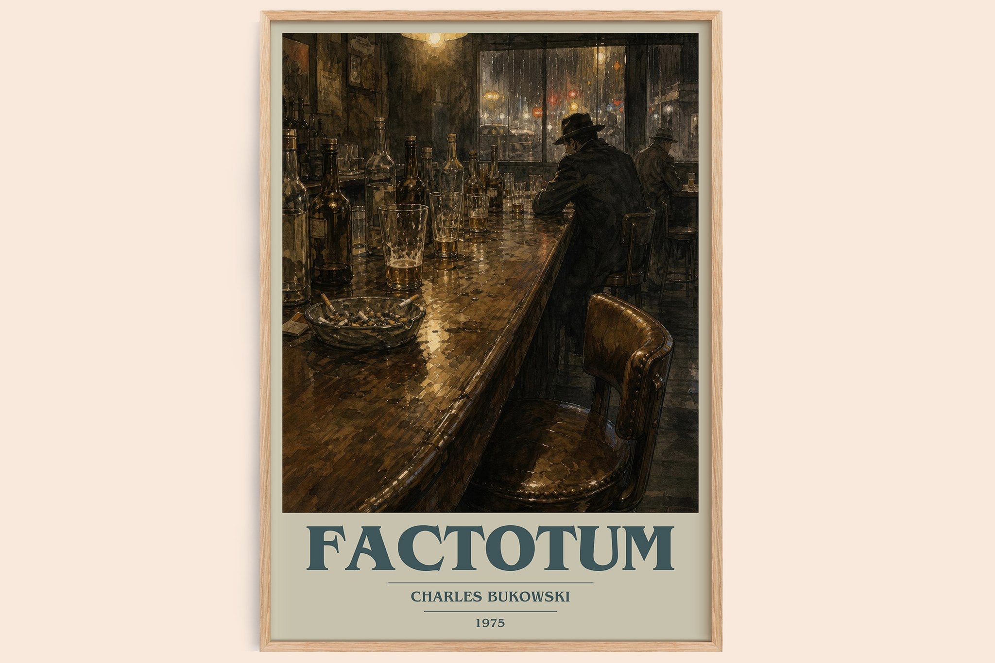Factotum Book Cover Poster by Charles Bukowski
