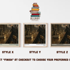 Factotum literary print in frame leaning in hallway – literary fiction wall art