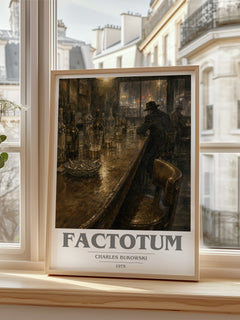Factotum book cover poster colour and style options – Charles Bukowski book art