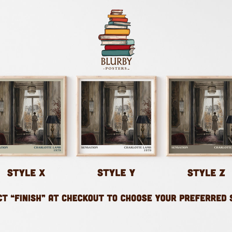 Sensation literary print in frame leaning in hallway – romance wall art