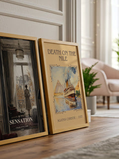 Sensation watercolour print framed by window – literary home decor