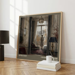 Sensation literary print framed by window – literary home decor