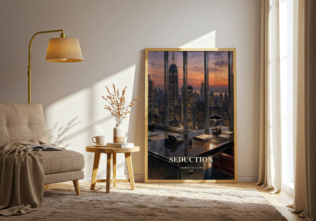 Seduction watercolour print in frame leaning in hallway – romance wall art