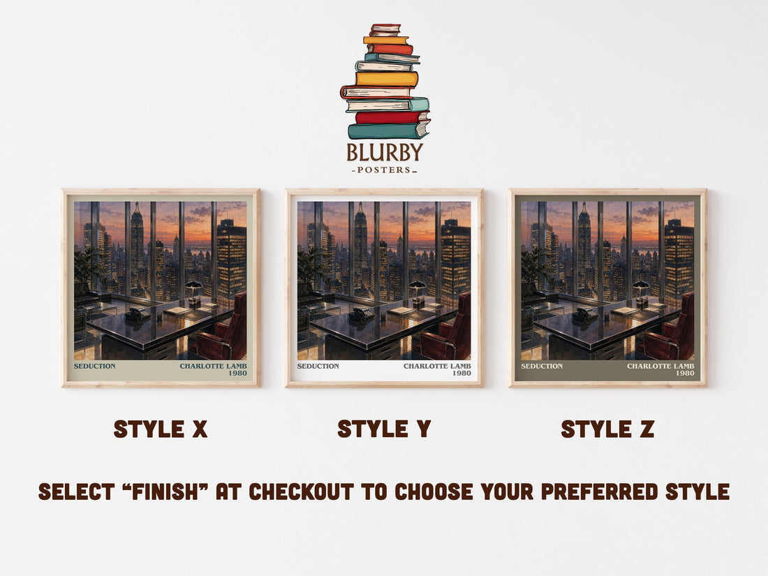Seduction literary print in frame leaning in hallway – romance wall art (mockup)