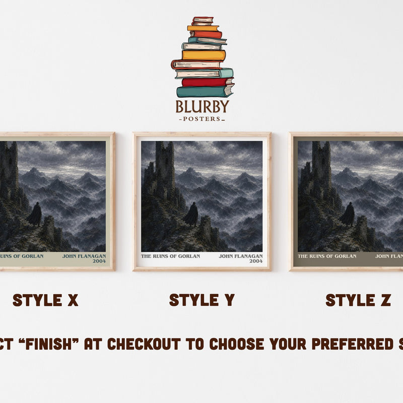 The Ruins of Gorlan literary print in frame leaning in hallway – fantasy wall art