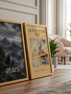 The Ruins of Gorlan watercolour print framed by window – literary home decor