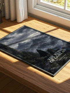 The Ruins of Gorlan watercolour book poster framed on wall – fantasy wall art