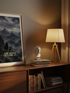 The Ruins of Gorlan watercolour print on bookshelf – John Flanagan fan gift