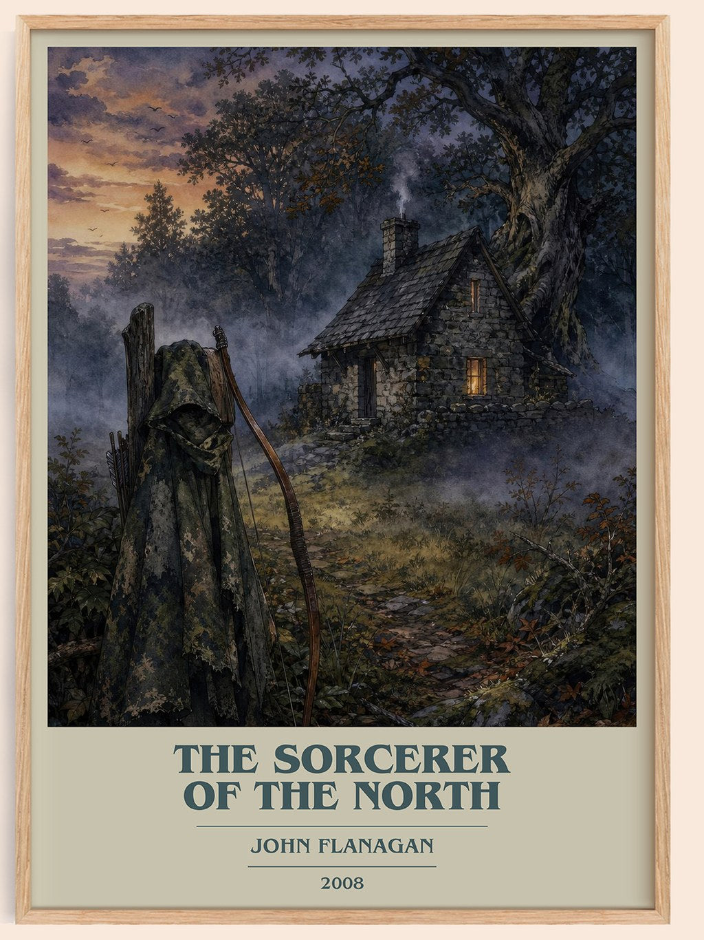 The Sorcerer of the North book cover book poster by John Flanagan – framed literary art print