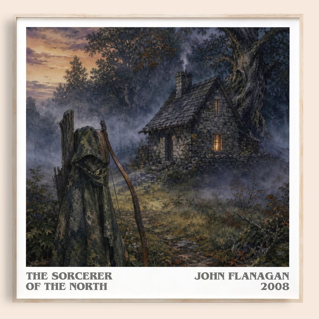 The Sorcerer of the North literary book poster by John Flanagan – framed literary art print