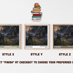 The Sorcerer of the North literary print in frame leaning in hallway – fantasy wall art