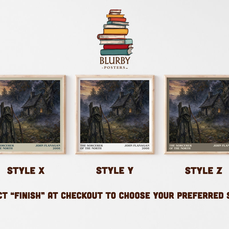 The Sorcerer of the North literary print in frame leaning in hallway – fantasy wall art