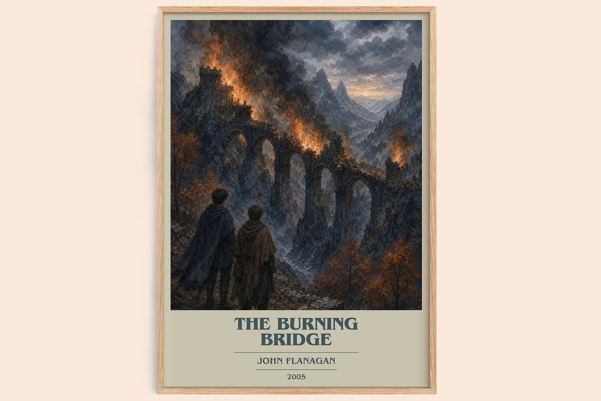 The Burning Bridge Book Cover Poster by John Flanagan