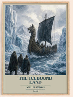The Icebound Land book cover book poster by John Flanagan – framed literary art print