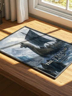 The Icebound Land watercolour book poster framed on wall – fantasy wall art