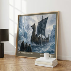 The Icebound Land literary print framed by window – literary home decor