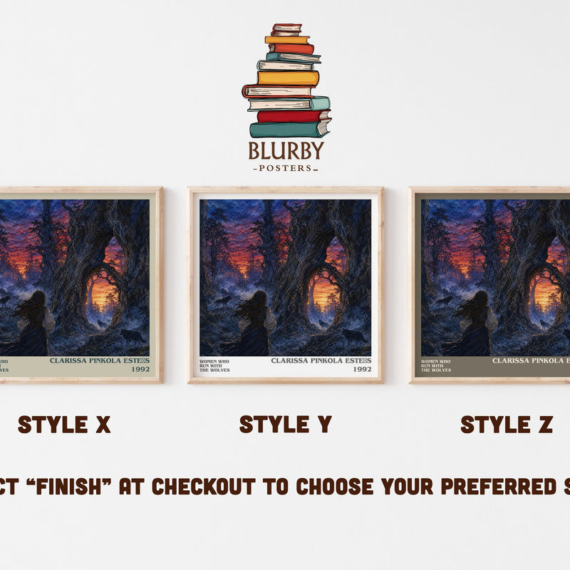 Women Who Run with the Wolves literary print in frame leaning in hallway – non fiction wall art