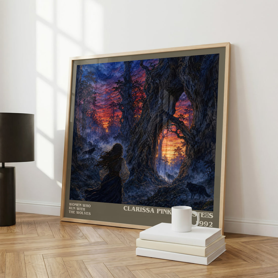 Women Who Run with the Wolves literary print framed by window – literary home decor