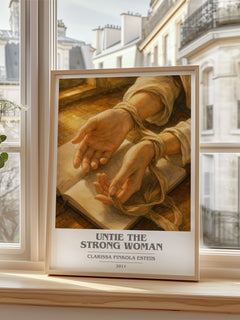 Untie the strong woman book cover poster colour and style options – Clarissa Pinkola Estés book art