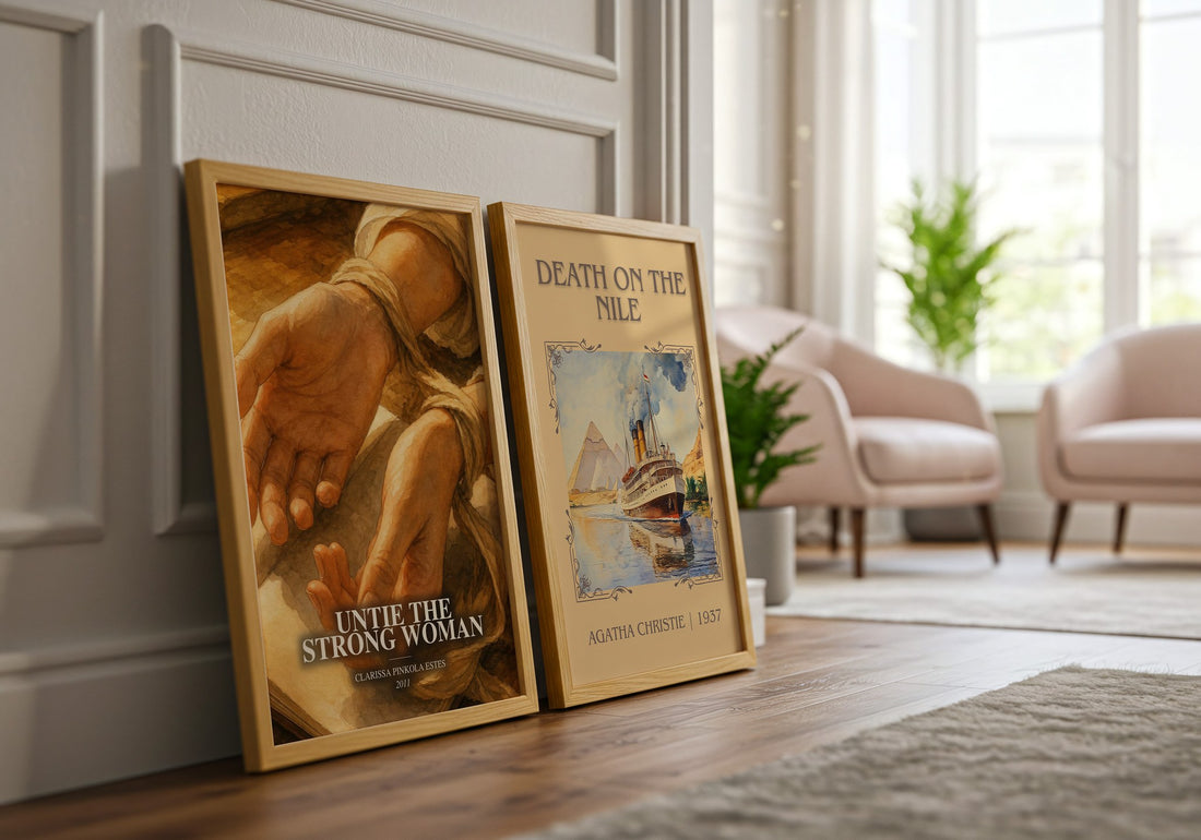 Untie the strong woman watercolour print framed by window – literary home decor