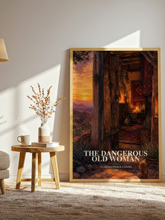 The Dangerous Old Woman watercolour print in frame leaning in hallway – non fiction wall art