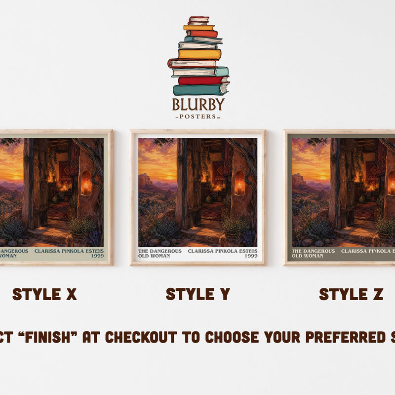 The Dangerous Old Woman literary print in frame leaning in hallway – non fiction wall art