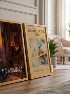 The Dangerous Old Woman watercolour print framed by window – literary home decor