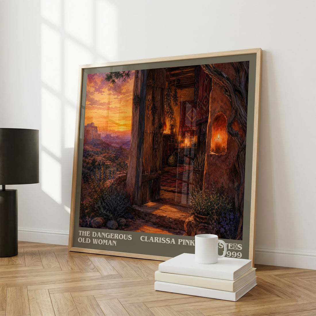 The Dangerous Old Woman literary print framed by window – literary home decor