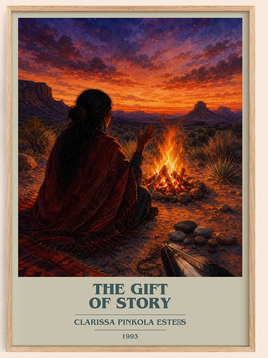 The gift of story book cover book poster by Clarissa Pinkola Estés – framed literary art print