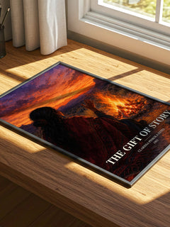 The gift of story watercolour book poster framed on wall – non fiction wall art