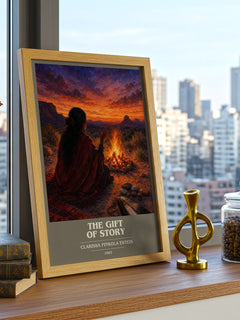The gift of story book cover print framed by window – literary home decor