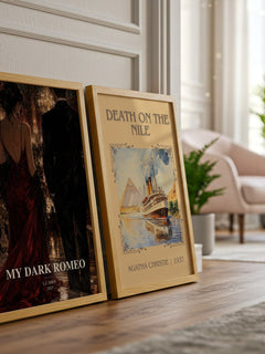 My Dark Romeo watercolour print framed by window – literary home decor