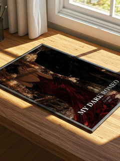 My Dark Romeo watercolour book poster framed on wall – romance wall art