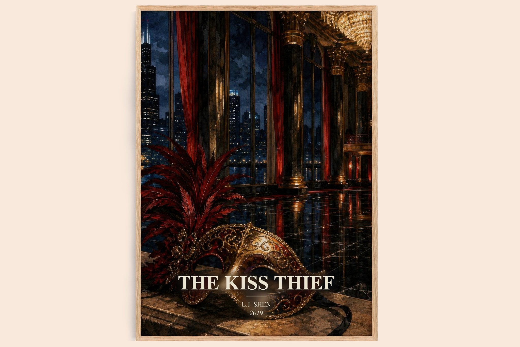The Kiss Thief Book Watercolour Illustration by L.J. Shen