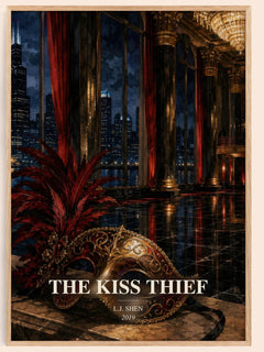 The Kiss Thief watercolour book poster by L.J. Shen – framed literary art print