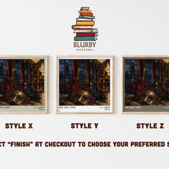 The Kiss Thief literary print in frame leaning in hallway – romance wall art