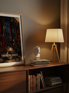 The Kiss Thief watercolour print on bookshelf – L.J. Shen fan gift