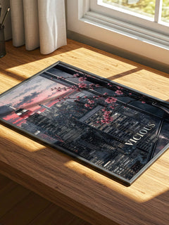 Vicious watercolour book poster framed on wall – contemporary fiction wall art