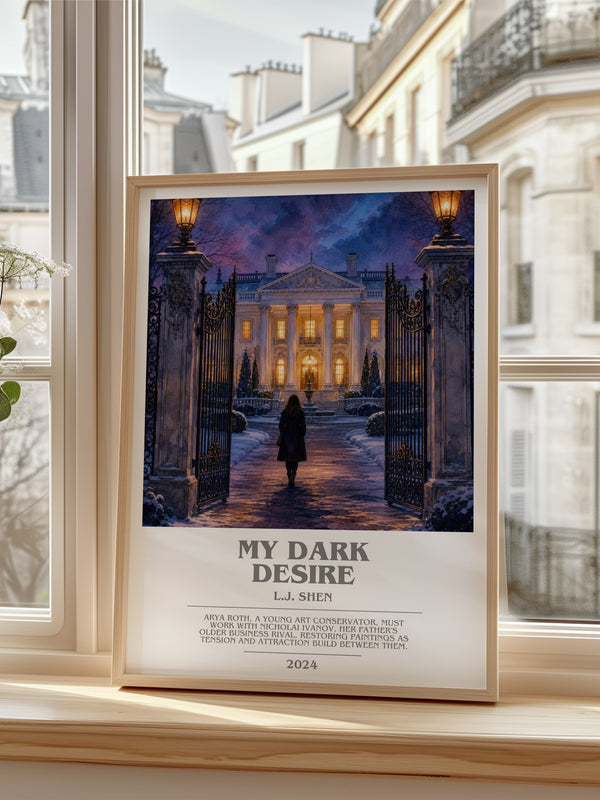 My Dark Desire bookish poster colour and style options – L.J. Shen book art