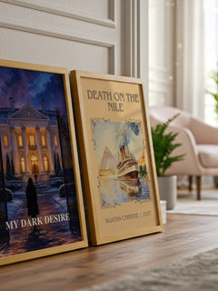 My Dark Desire watercolour print framed by window – literary home decor