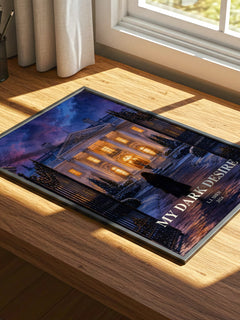 My Dark Desire watercolour book poster framed on wall – romance wall art