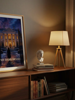 My Dark Desire watercolour print on bookshelf – L.J. Shen fan gift