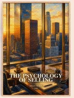 The Psychology of Selling watercolour book poster by Brian Tracy – framed literary art print