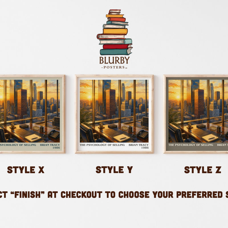 The Psychology of Selling literary print in frame leaning in hallway – non fiction wall art